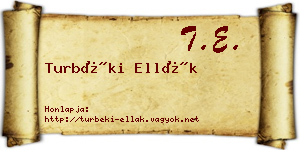 Turbéki Ellák névjegykártya